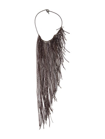 Brunello Cucinelli Collar Stone Monili Beaded Fringe Necklace