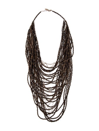 Brunello Cucinelli Monili Wood Multi-Strand Bead Collar Necklace
