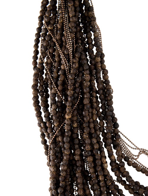 Brunello Cucinelli Monili Wood Multi-Strand Bead Collar Necklace