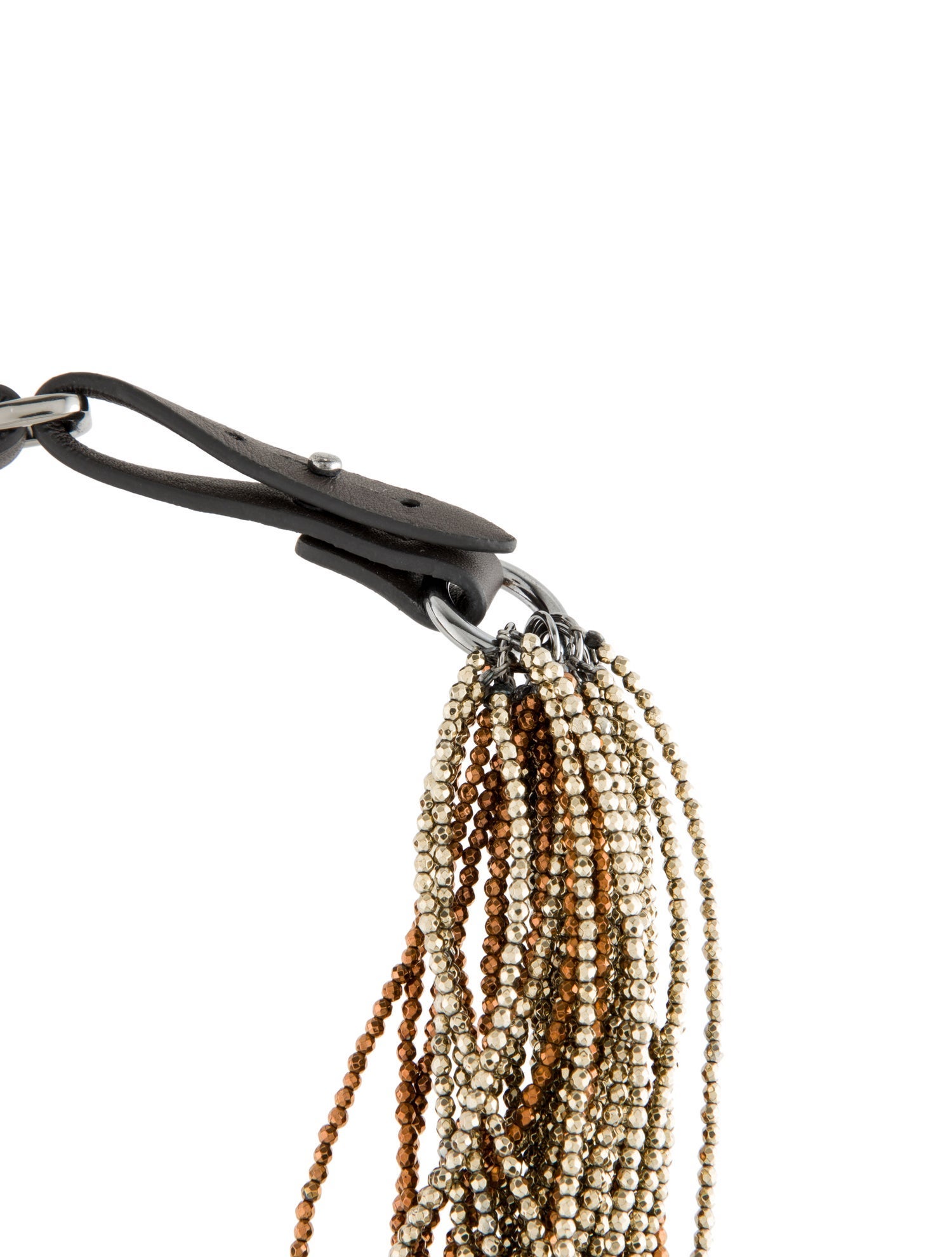 Brunello Cucinelli Leather Monili Bead Choker Necklace