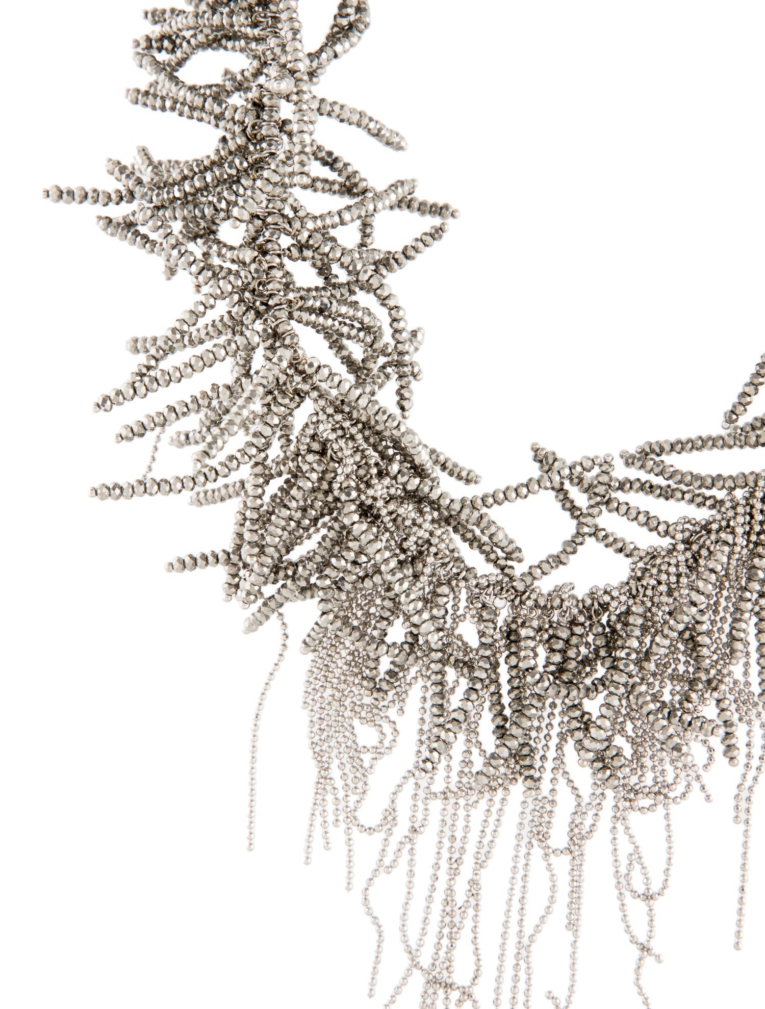 Brunello Cucinelli Glass Bead Cluster Fringe Collar