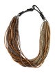 Brunello Cucinelli Leather Monili Bead Choker Necklace