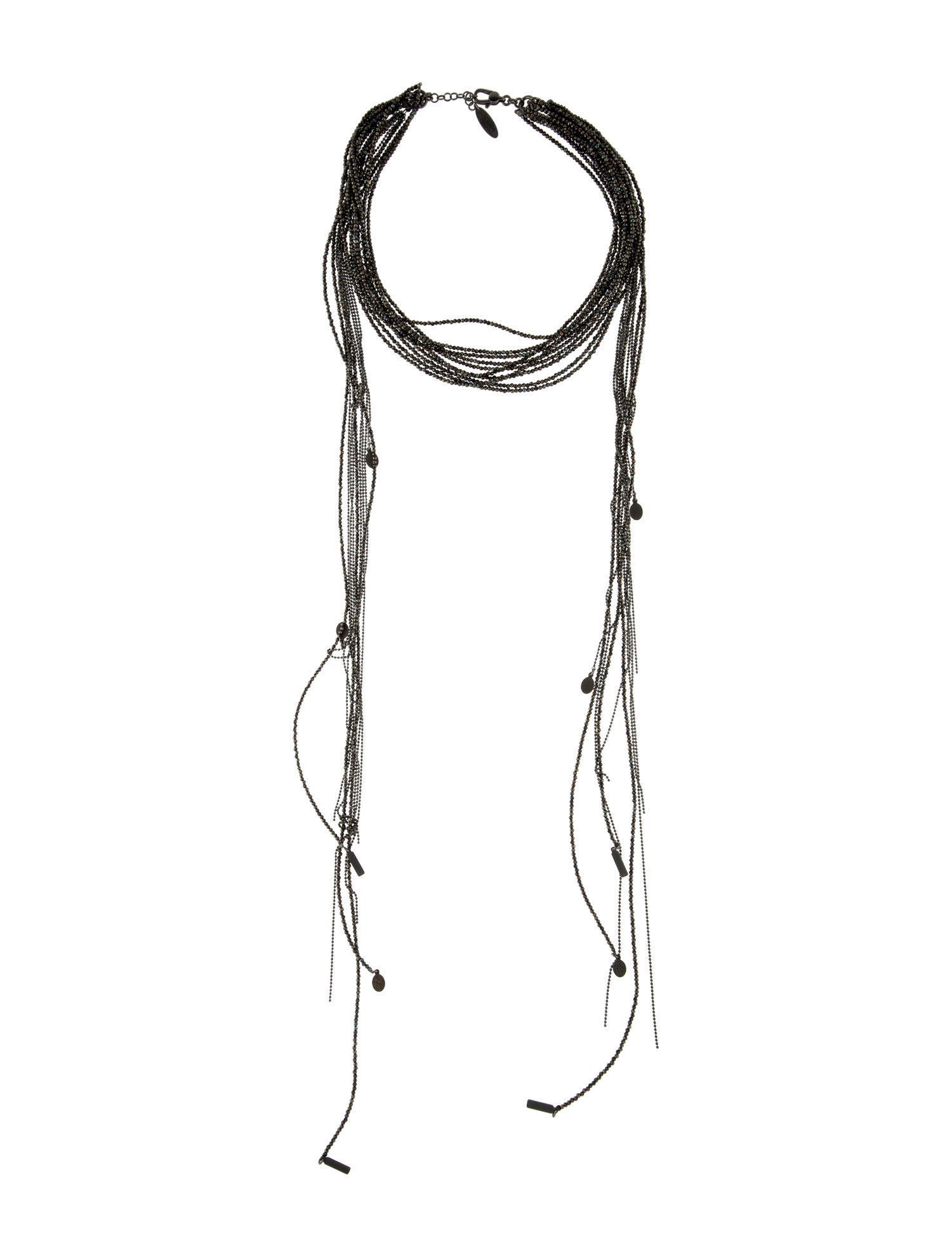 Brunello Cucinelli Stone & Monili Beaded Tassel Collar Necklace