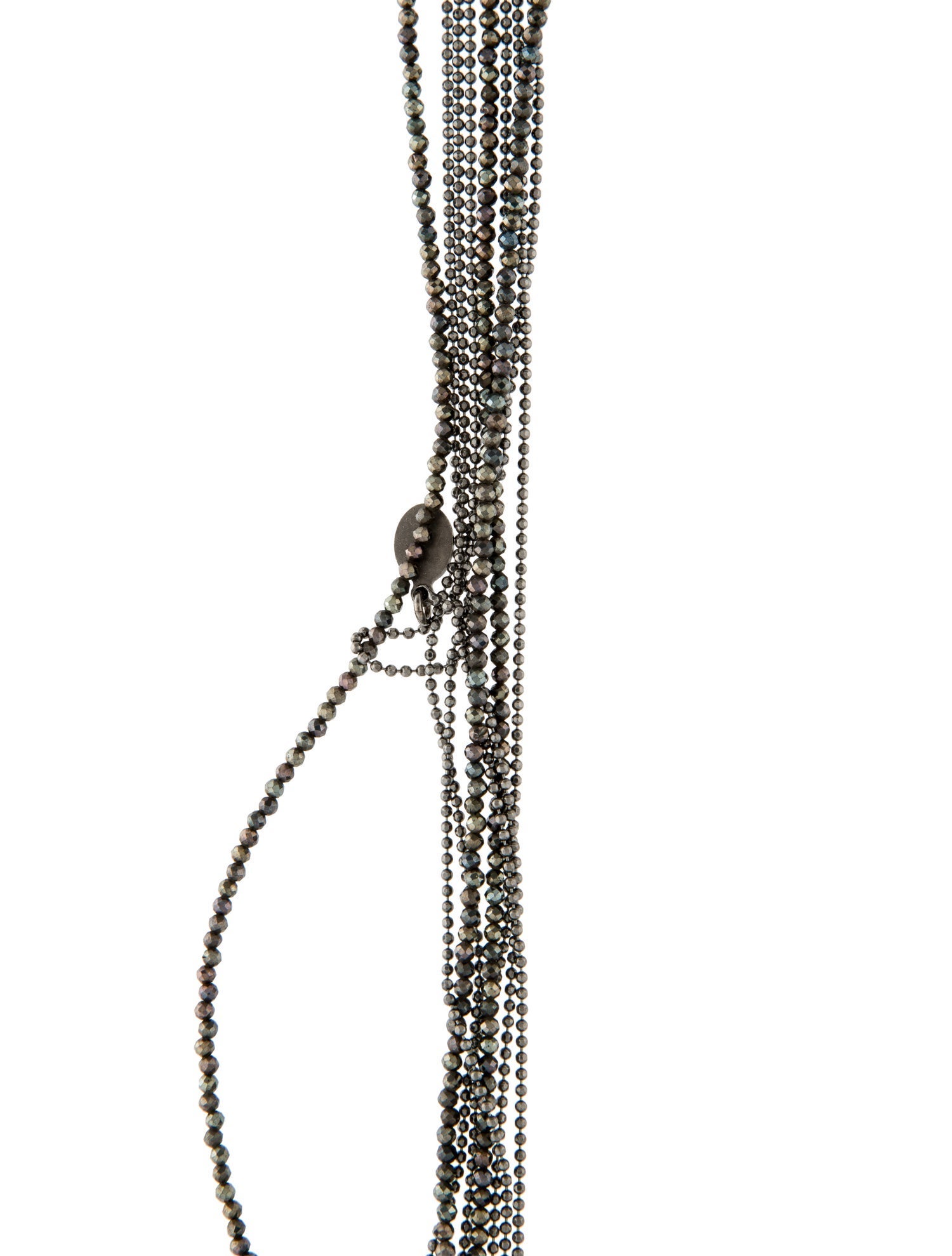 Brunello Cucinelli Stone & Monili Beaded Tassel Collar Necklace