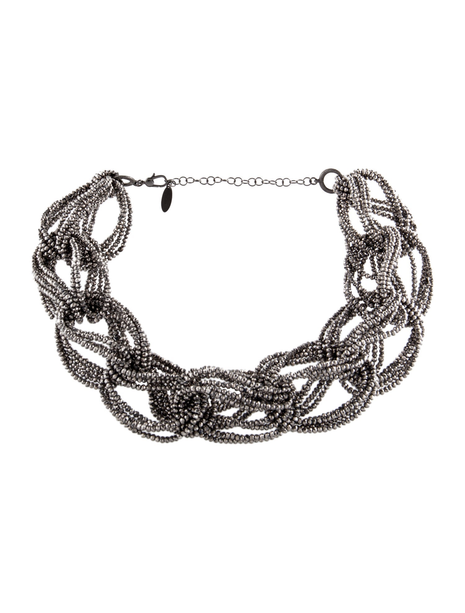 Brunello Cucinelli Vetro Rutenio Rodio Nero Collar Necklace