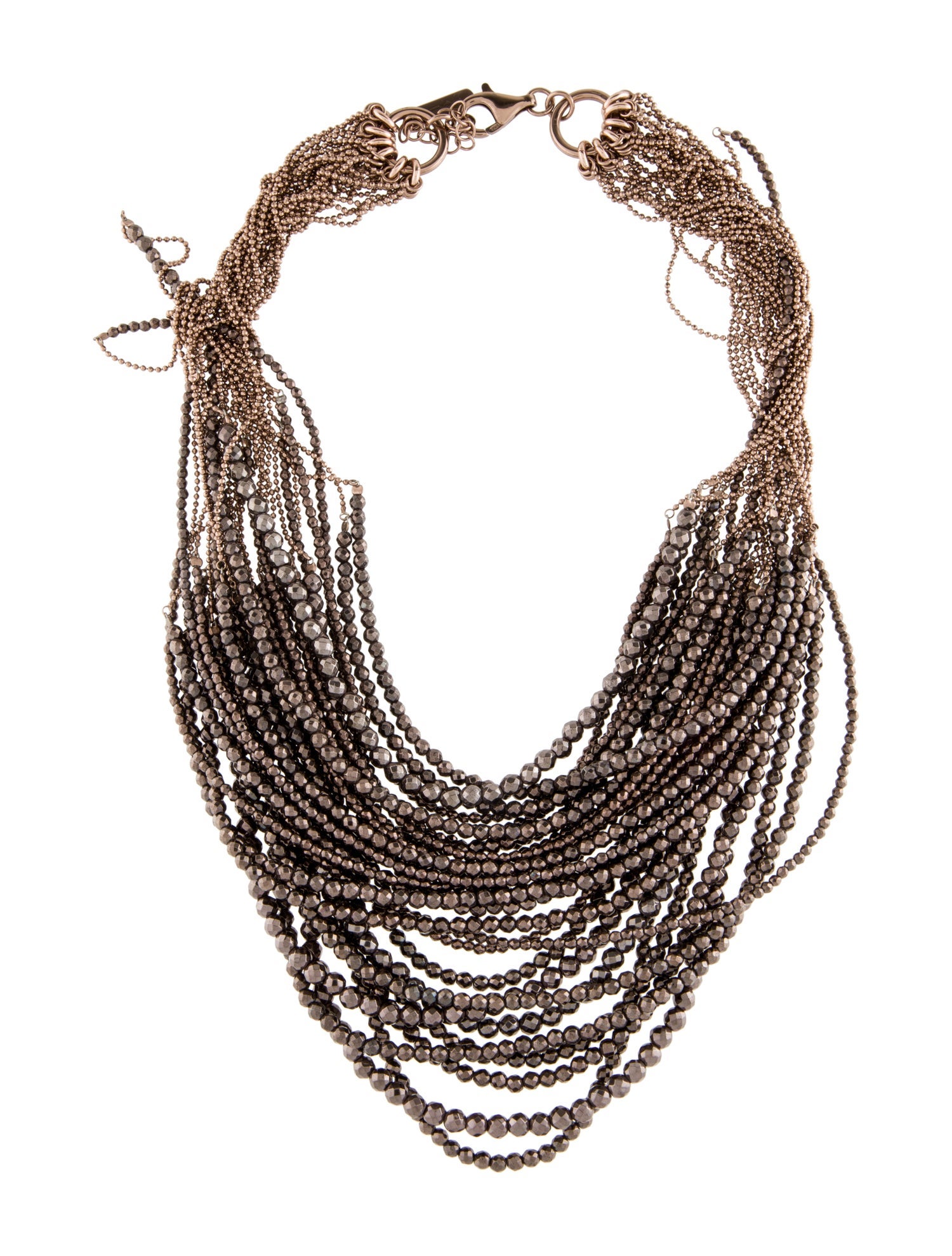 Brunello Cucinelli Multistrand Bead Necklace - Sterling Silver Bead ...