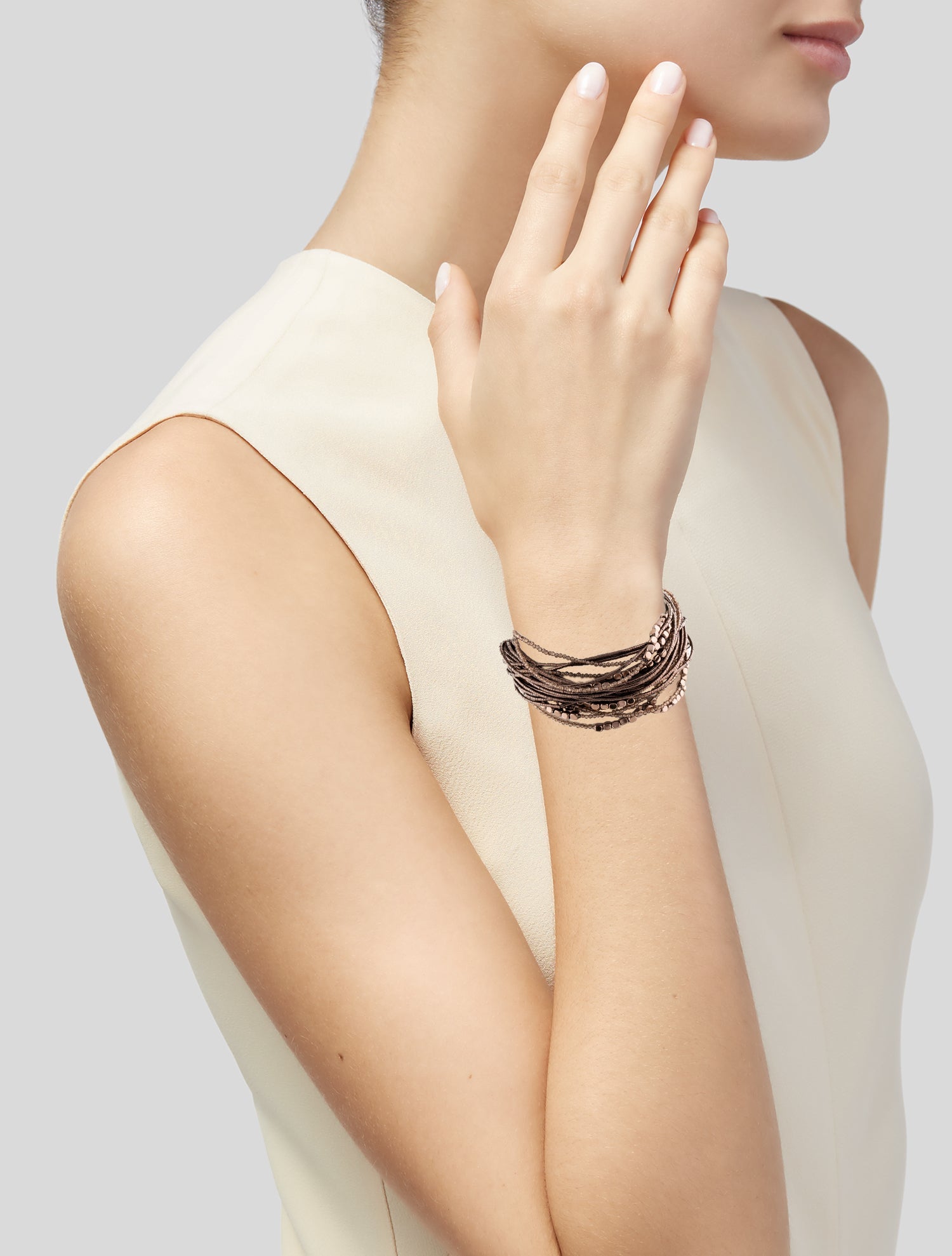 Brunello Cucinelli Beaded Multi-Strand Bracelet - Sterling