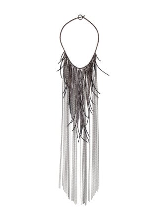 Brunello Cucinelli Stone Monili Beaded Fringe Necklace