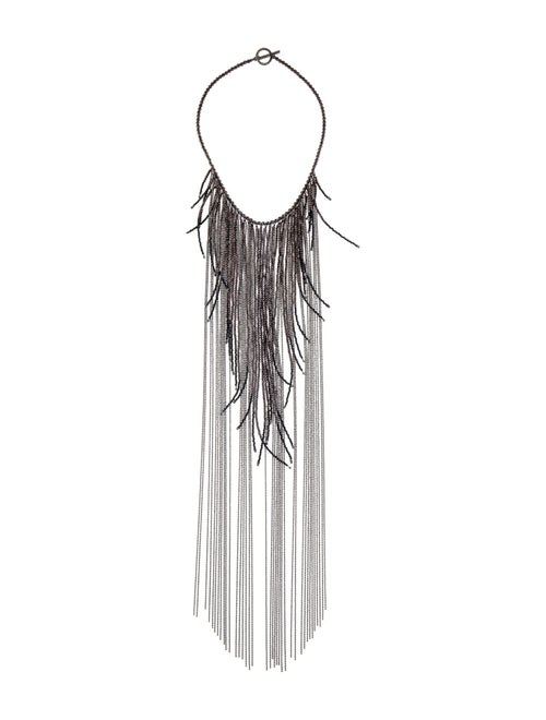 Brunello Cucinelli Stone Monili Beaded Fringe Necklace
