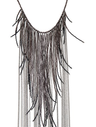 Brunello Cucinelli Stone Monili Beaded Fringe Necklace