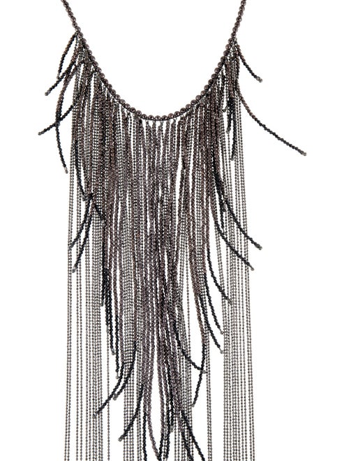 Brunello Cucinelli Stone Monili Beaded Fringe Necklace