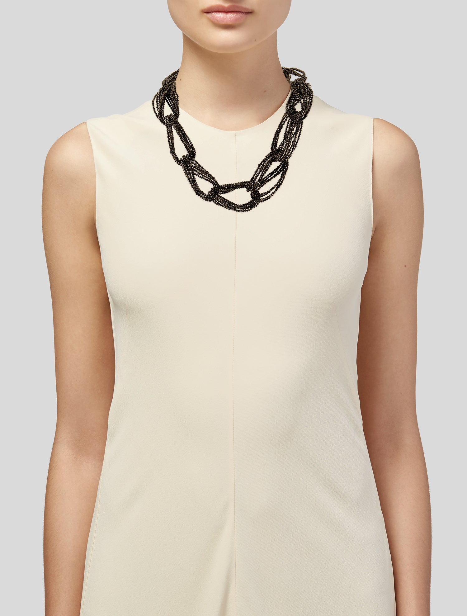 Brunello Cucinelli Monili Vetro Rutenio Nero Collar Necklace