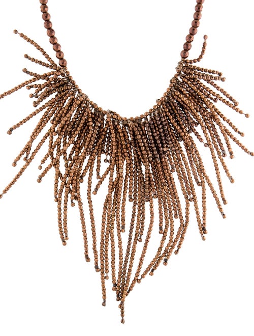 Brunello Cucinelli Beaded Fringe Bib Necklace