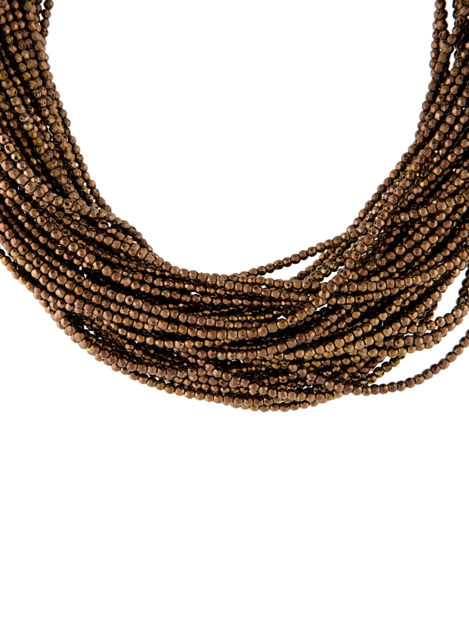 Brunello Cucinelli Stone Multi-Strand Leather Choker Necklace