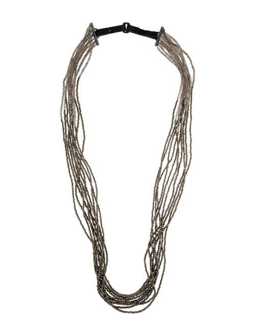 Brunello Cucinelli Beaded Leather Multi-Strand Necklace