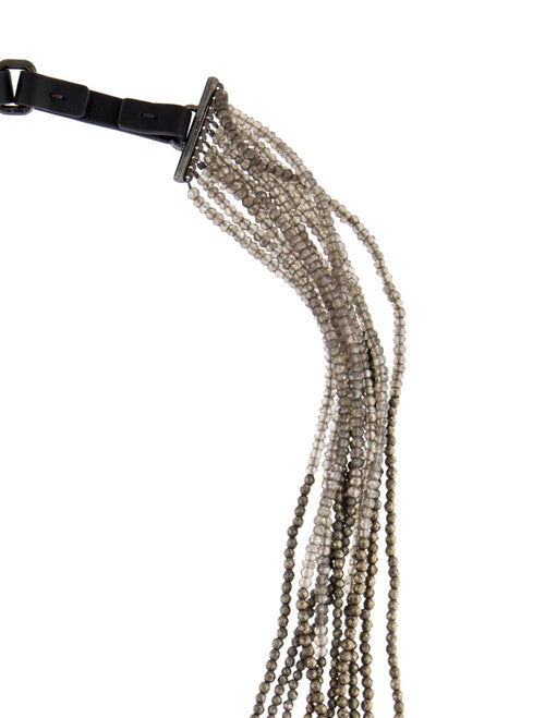 Brunello Cucinelli Beaded Leather Multi-Strand Necklace