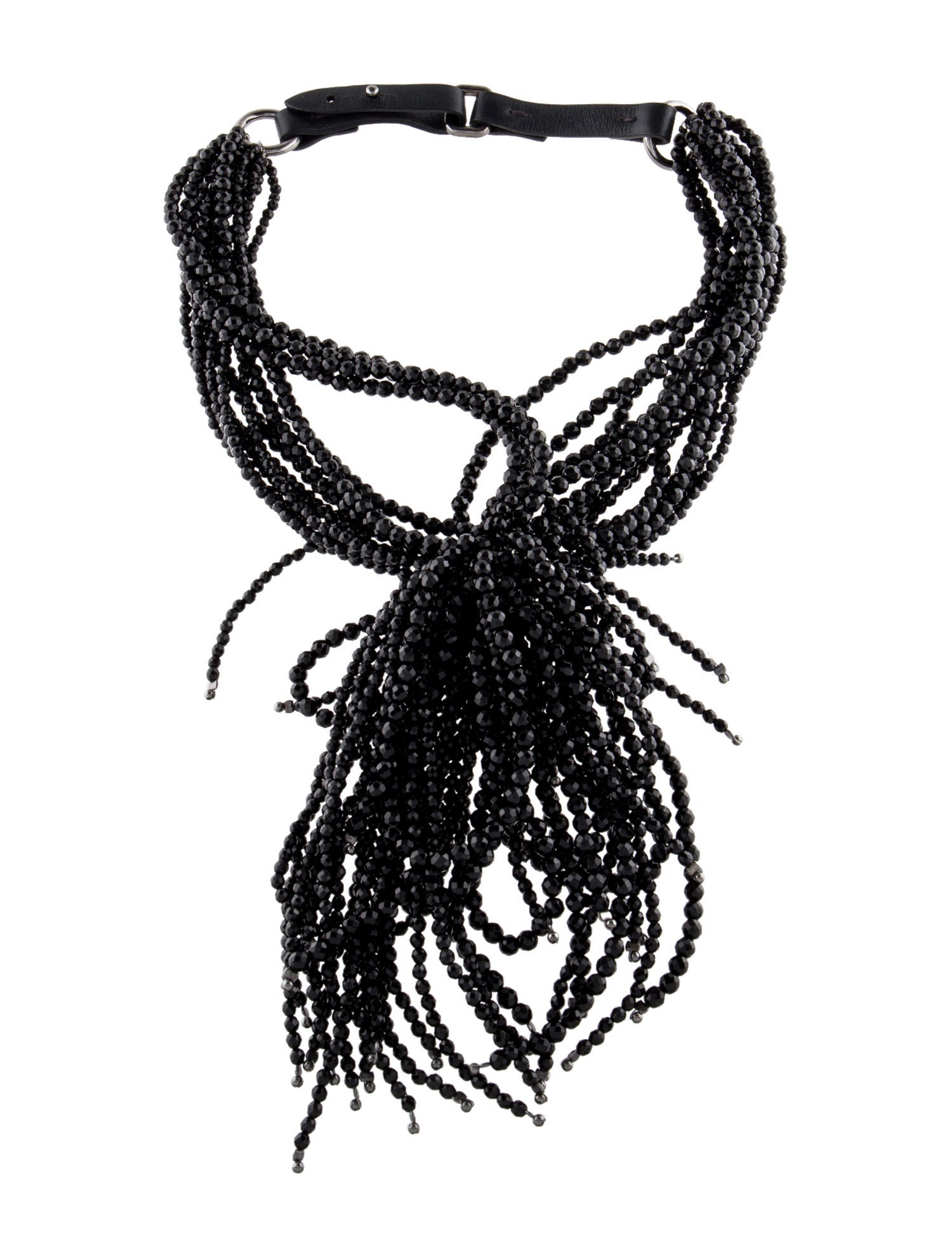 Brunello Cucinelli Beaded Tassel Leather Necklace