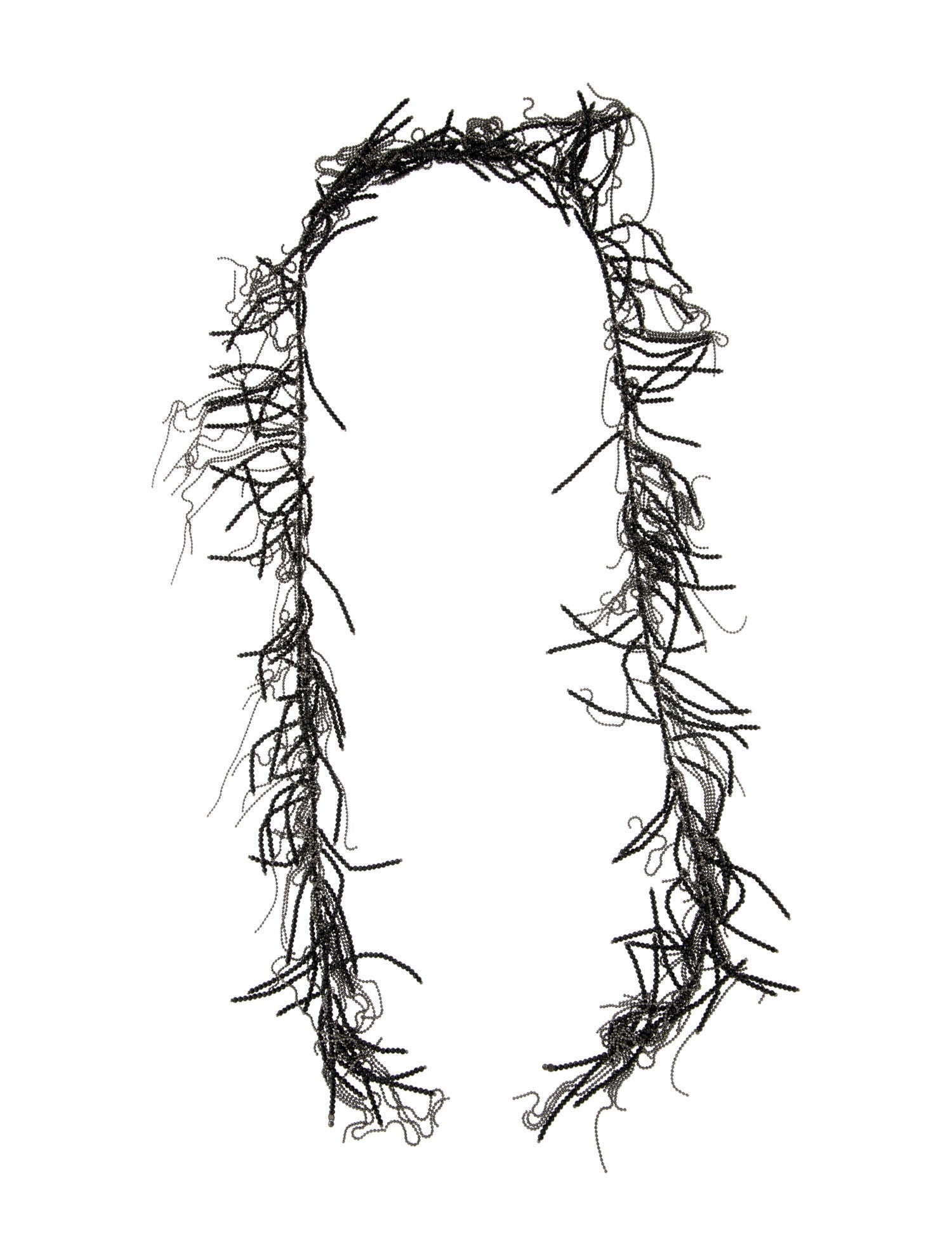 Brunello Cucinelli Stone Bead & Monili Fringe Lariat Necklace