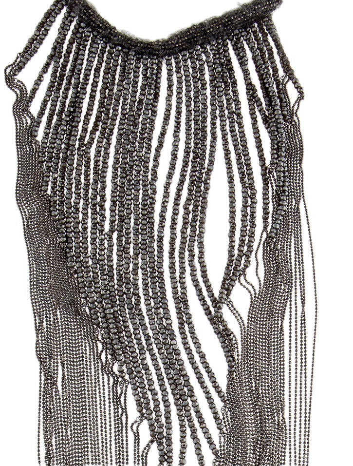 Brunello Cucinelli Cashmere & Glass Bead Monili Fringe Choker
