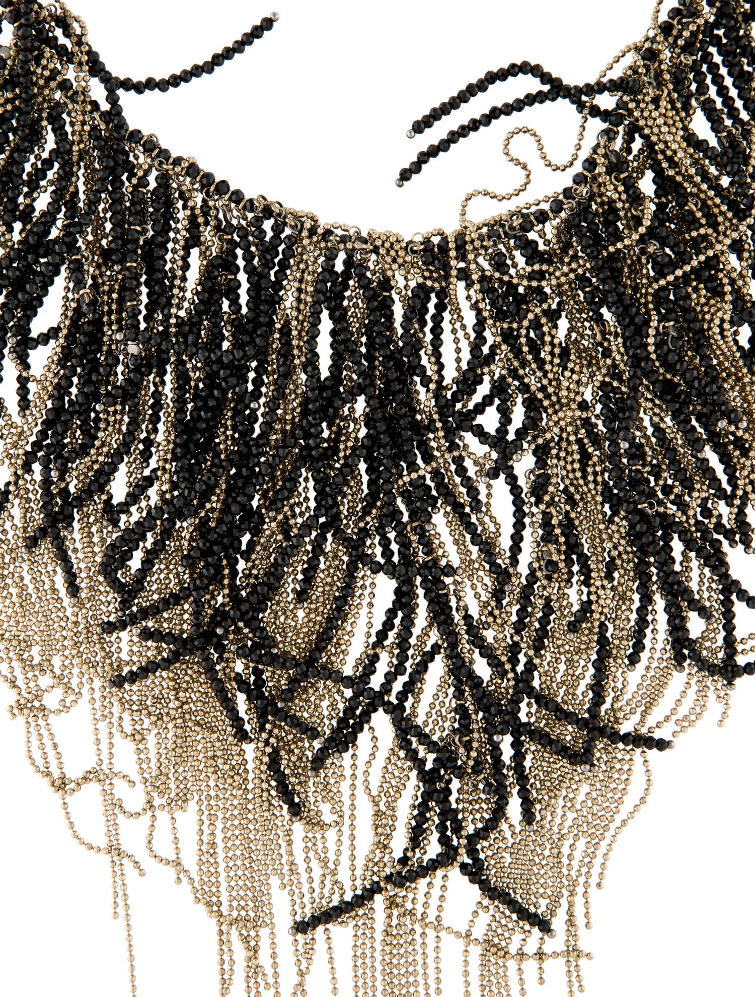 Brunello Cucinelli Stone Monili Beaded Fringe Necklace