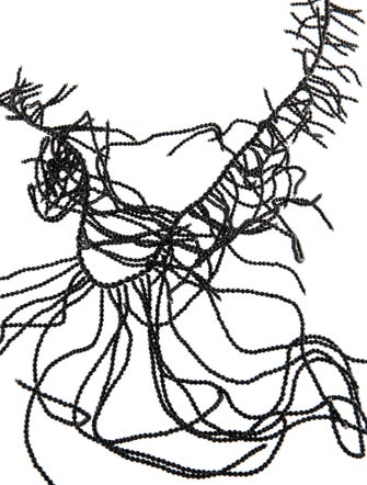 Brunello Cucinelli Beaded Fringe Leather Necklace