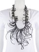 Brunello Cucinelli Beaded Fringe Leather Necklace