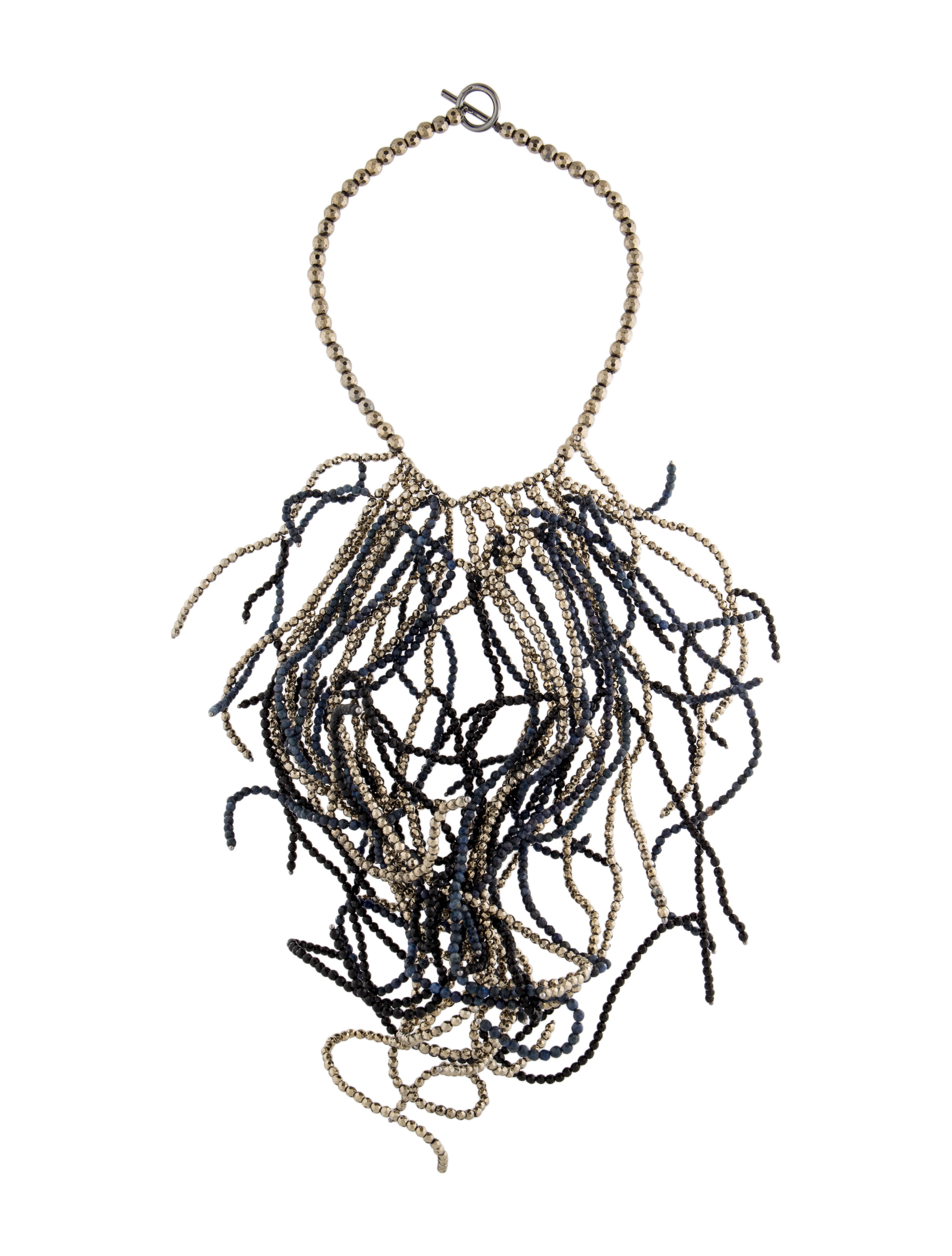 Brunello Cucinelli Beaded Fringe Bib Necklace