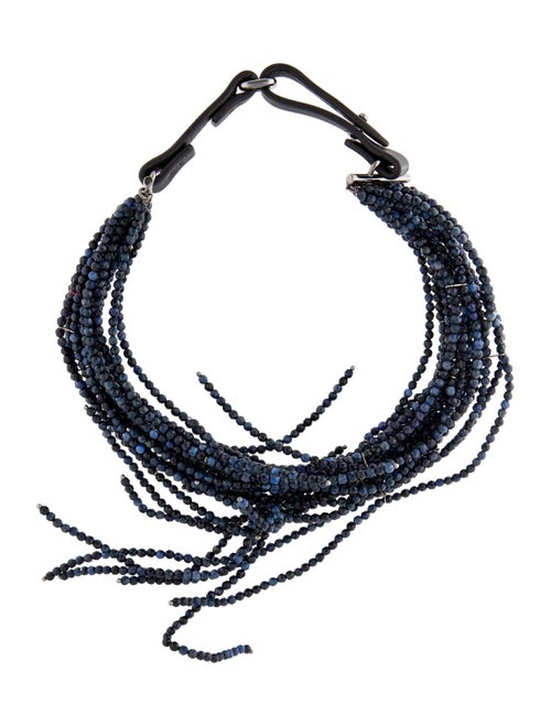 Brunello Cucinelli Beaded Leather Choker Necklace