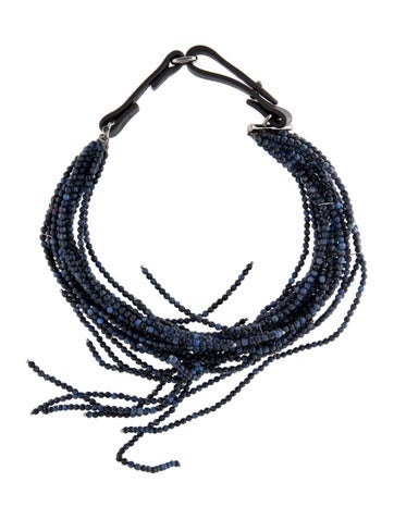 Brunello Cucinelli Choker Beaded Leather Necklace