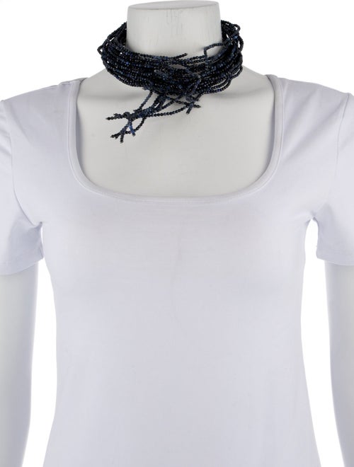 Brunello Cucinelli Beaded Leather Choker Necklace