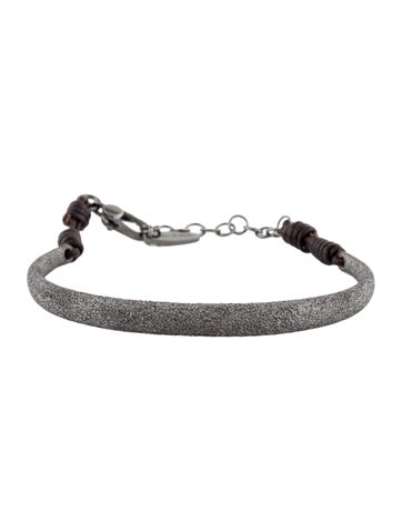 Brunello Cucinelli Cuff Leather Shimmering Bracelet