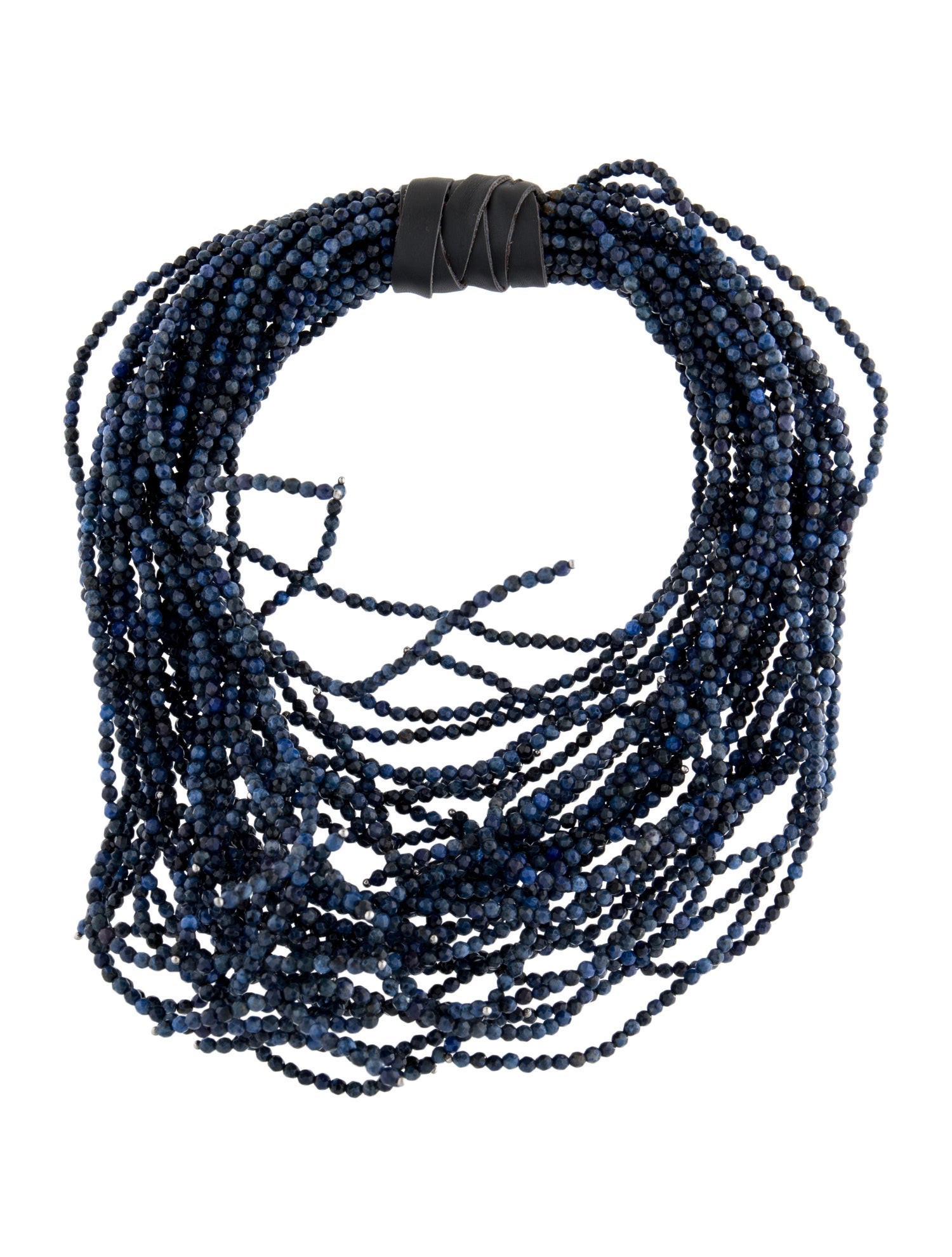 Brunello Cucinelli Bead & Leather Choker Necklace