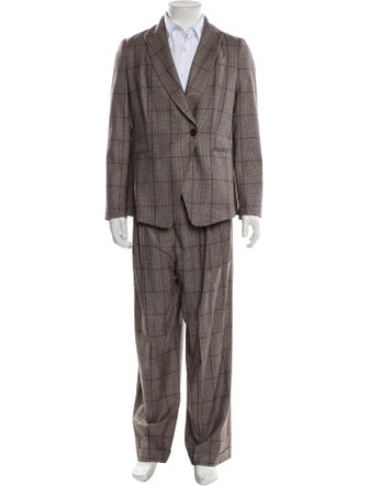 Brunello Cucinelli Plaid Print Two-Piece Suit