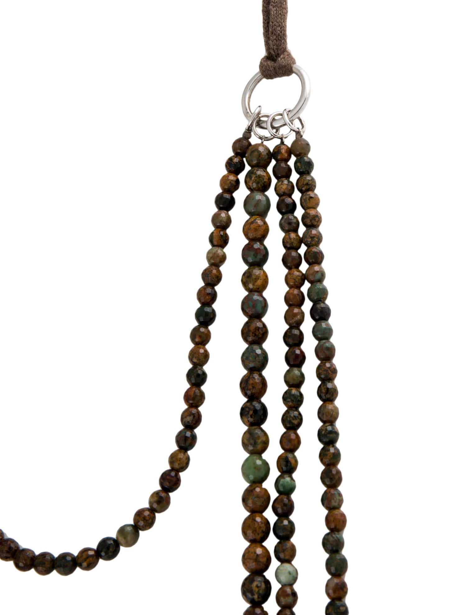 Brunello Cucinelli Opal Bead Multistrand Drape Necklace