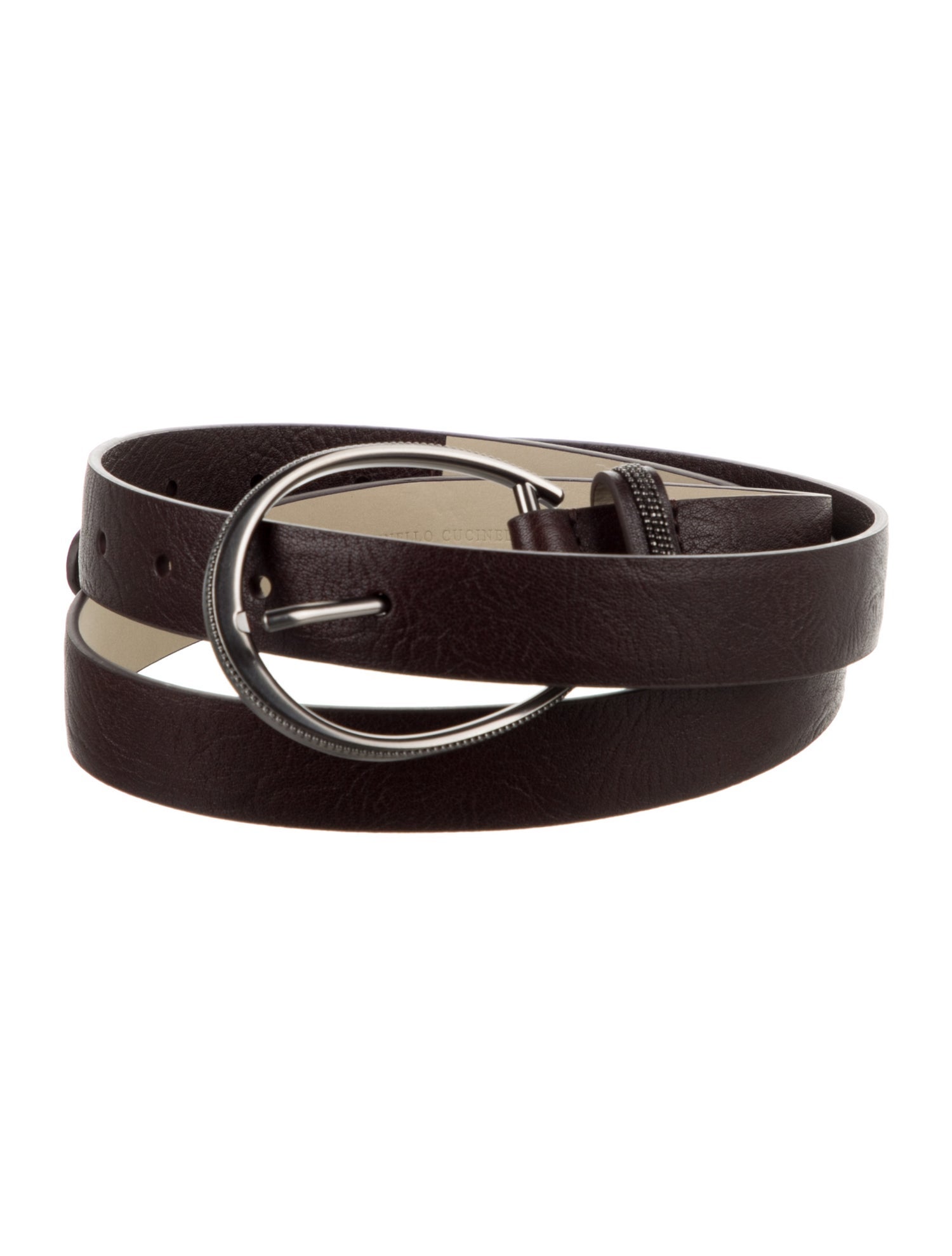 Brunello Cucinelli Skinny Leather Belt - Brown Belts, Accessories ...