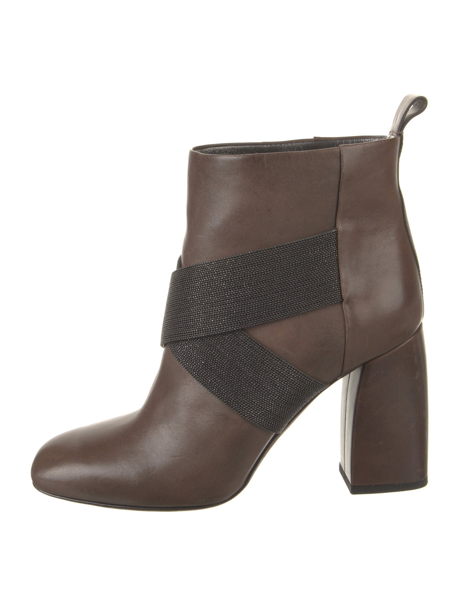 Brunello Cucinelli Leather Colorblock Pattern Boots