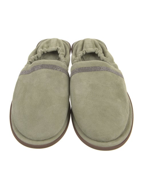 Brunello Cucinelli Suede Crystal Embellishments Flats