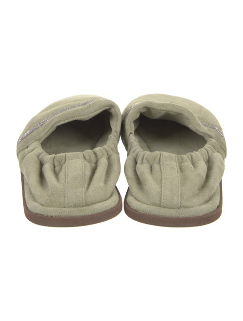 Brunello Cucinelli Suede Crystal Embellishments Flats