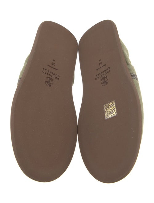 Brunello Cucinelli Suede Crystal Embellishments Flats