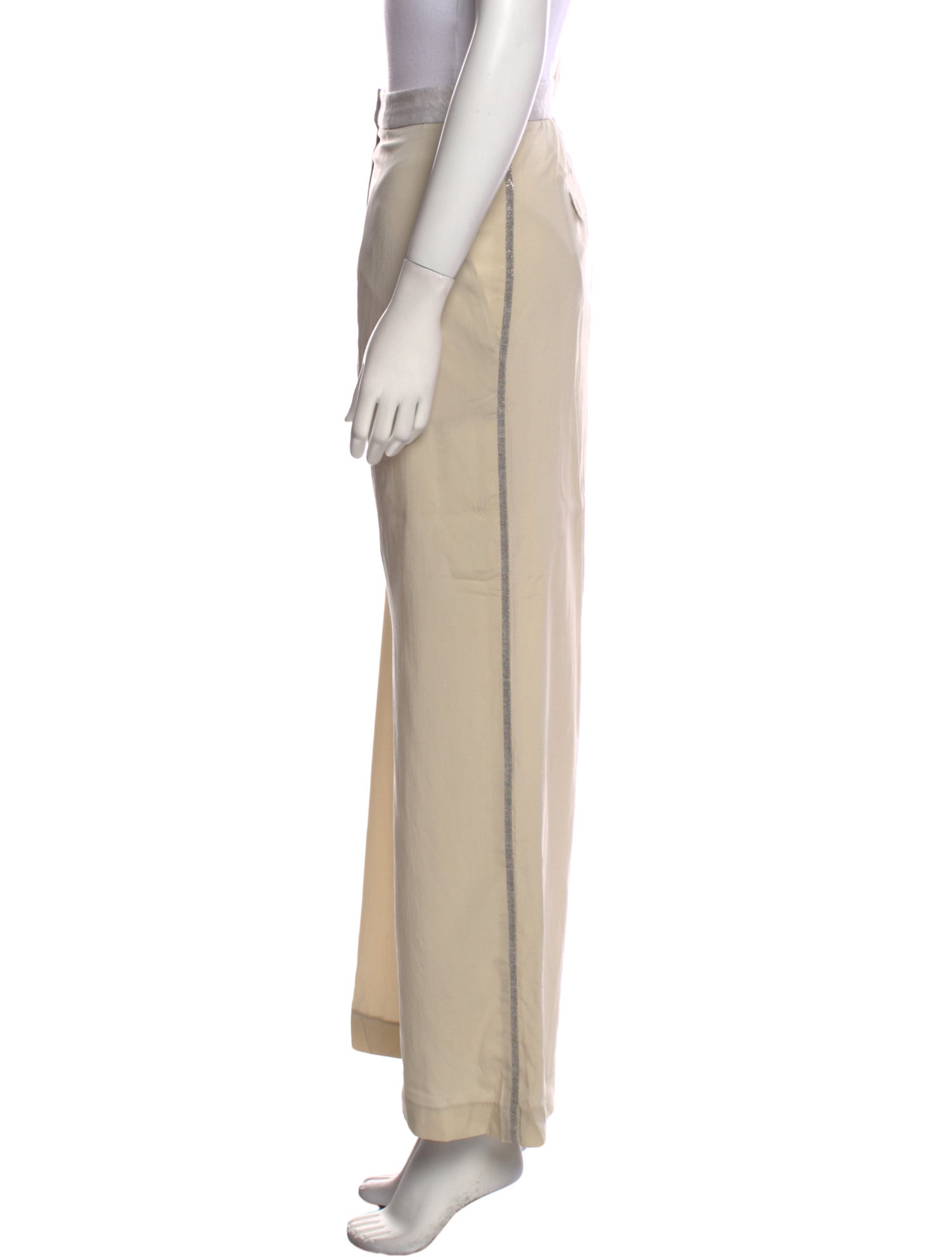 Brunello Cucinelli Silk Wide Leg Pants