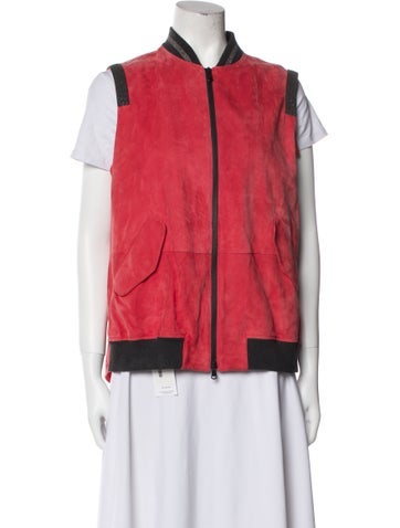 Brunello Cucinelli Jackets Leather Colorblock Pattern Vest Us6, It42 | M