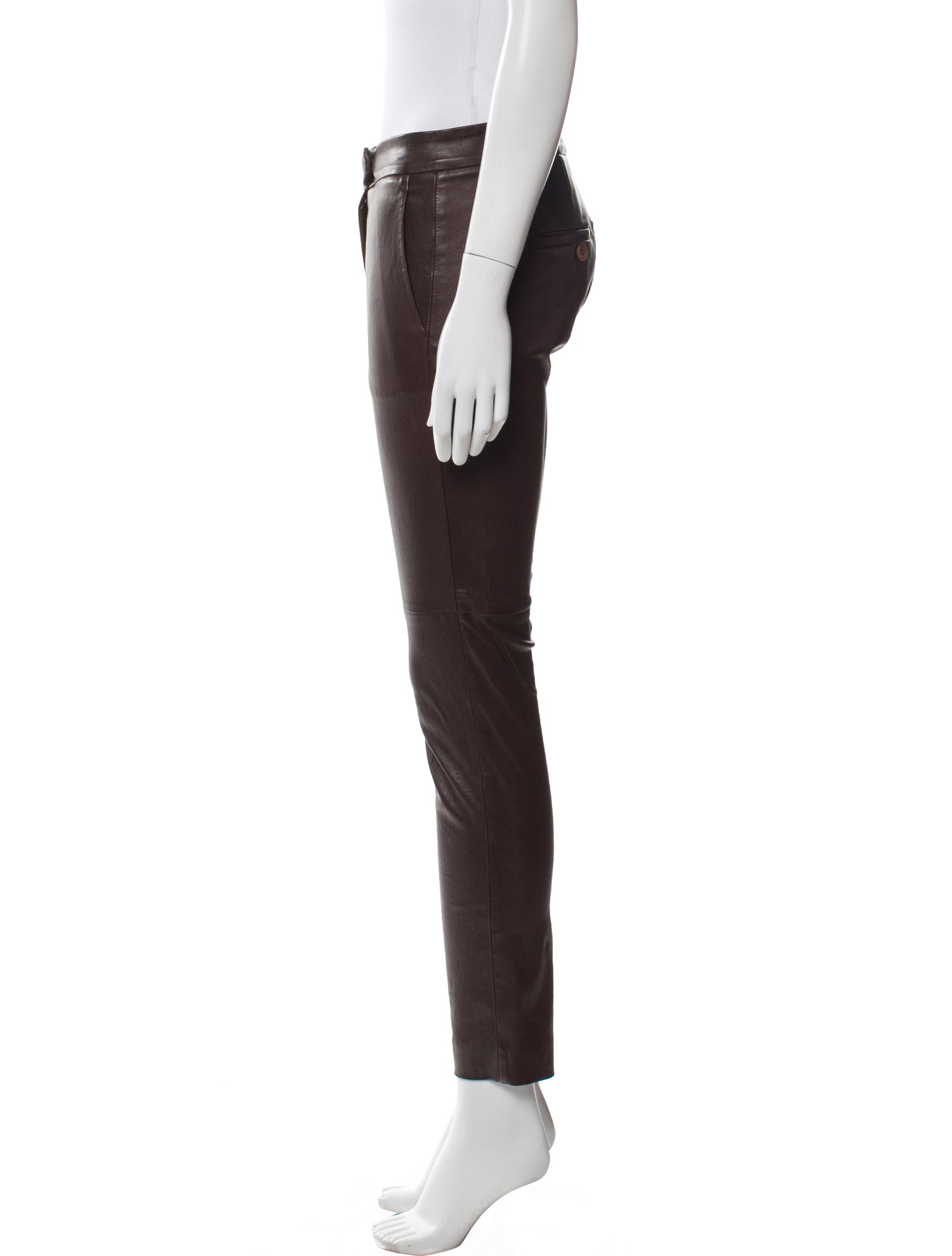 Brunello Cucinelli Leather Skinny Leg Pants