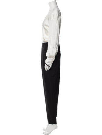 Brunello Cucinelli Silk Colorblock Pattern Jumpsuit