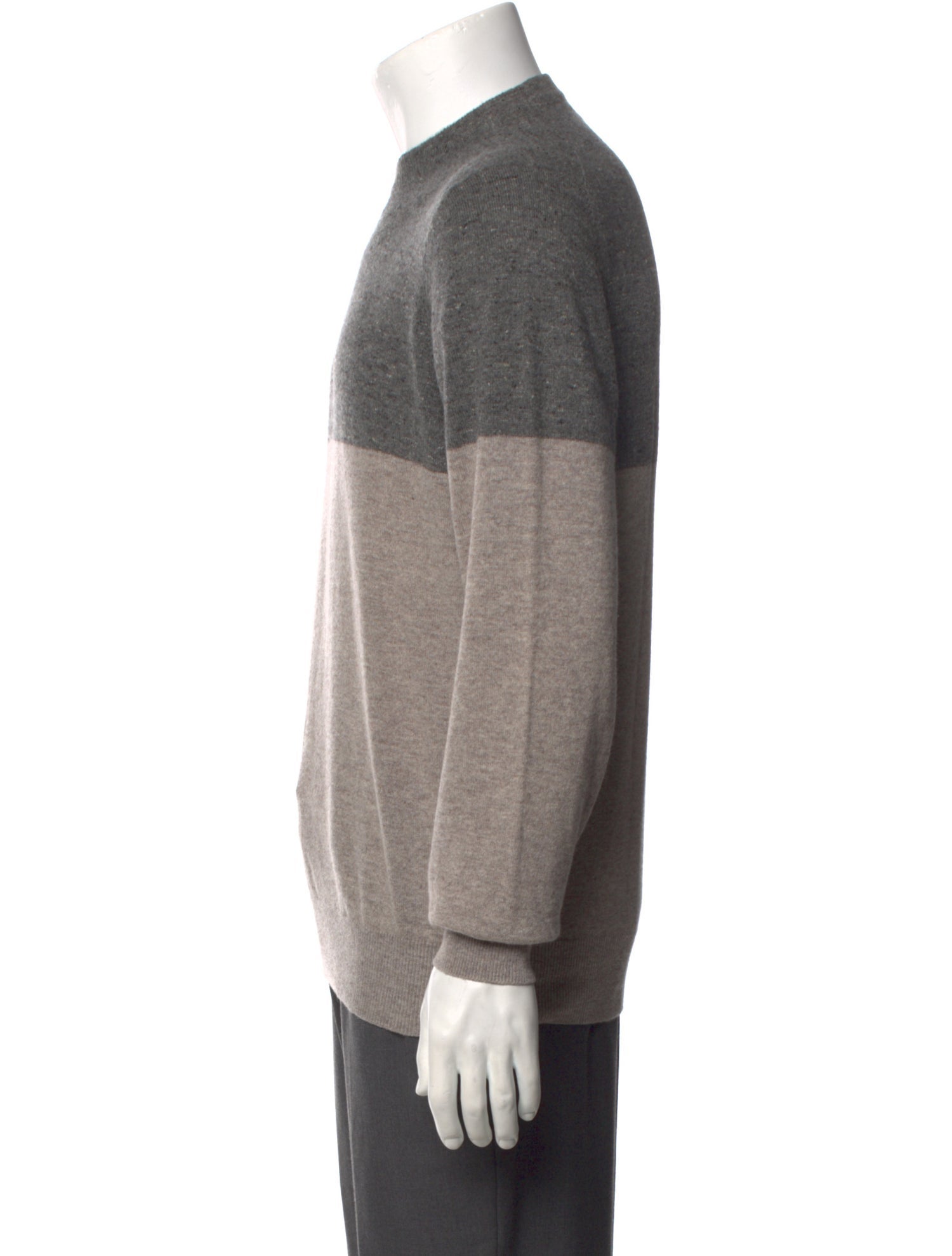 Brunello Cucinelli Cashmere Colorblock Pattern Pullover
