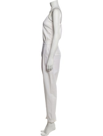 Brunello Cucinelli Virgin Wool V-Neck Jumpsuit