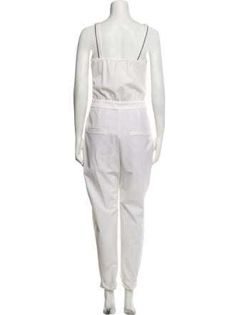 Brunello Cucinelli Virgin Wool V-Neck Jumpsuit