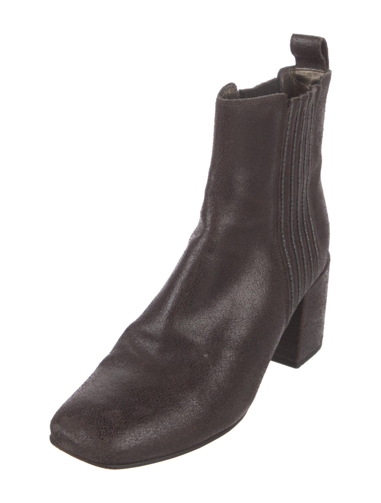 Brunello Cucinelli Leather Beaded Accents Chelsea Boots