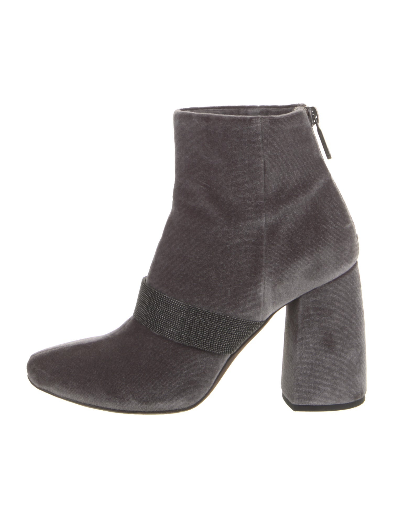 Brunello Cucinelli Velvet Beaded Accents Boots