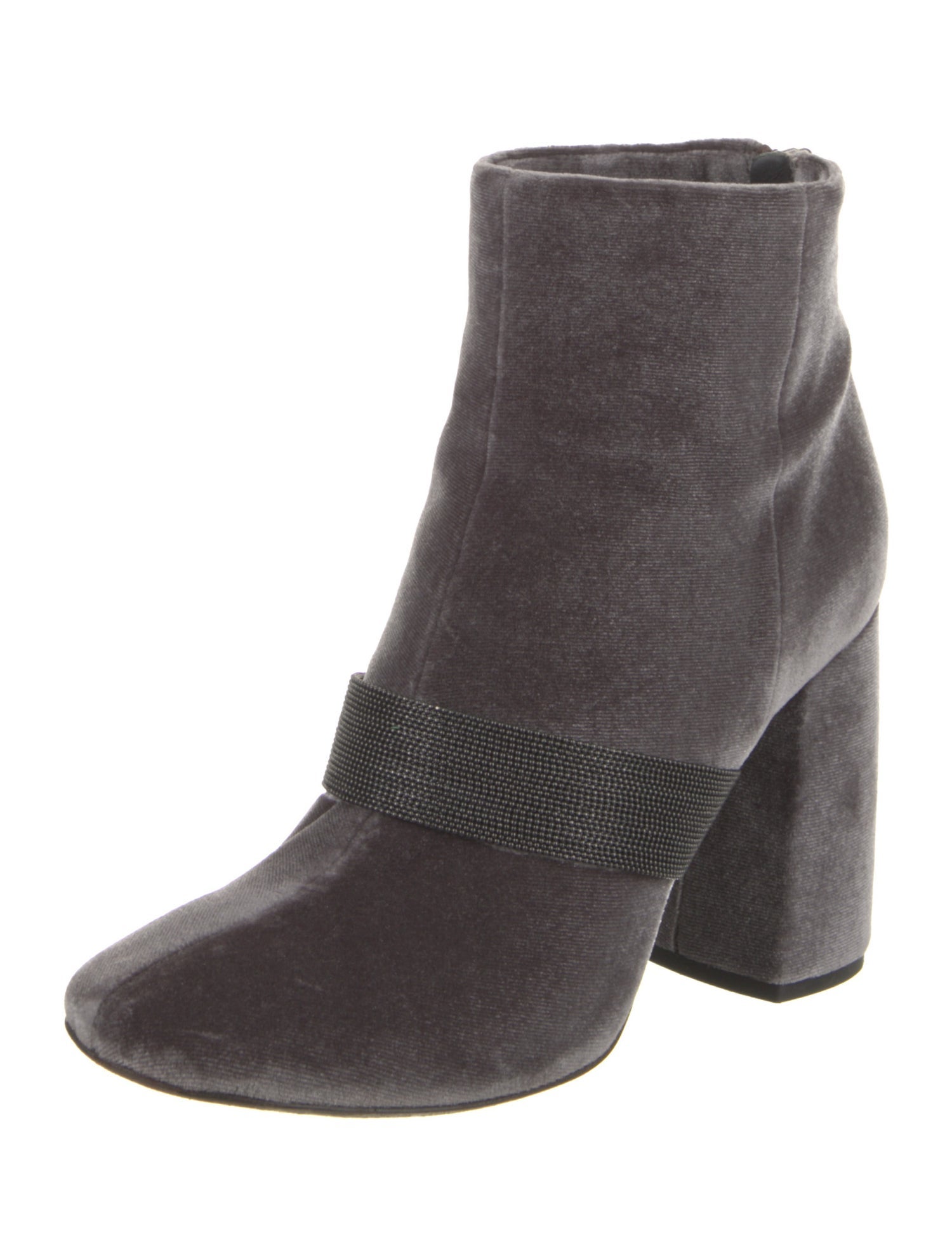 Brunello Cucinelli Velvet Beaded Accents Boots