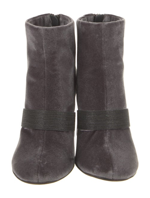 Brunello Cucinelli Velvet Beaded Accents Boots